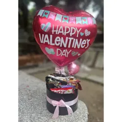Cajita con confituras y globo San Valentin