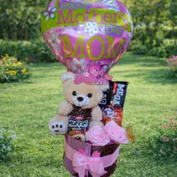 Cajita con Peluche + confituras y globo