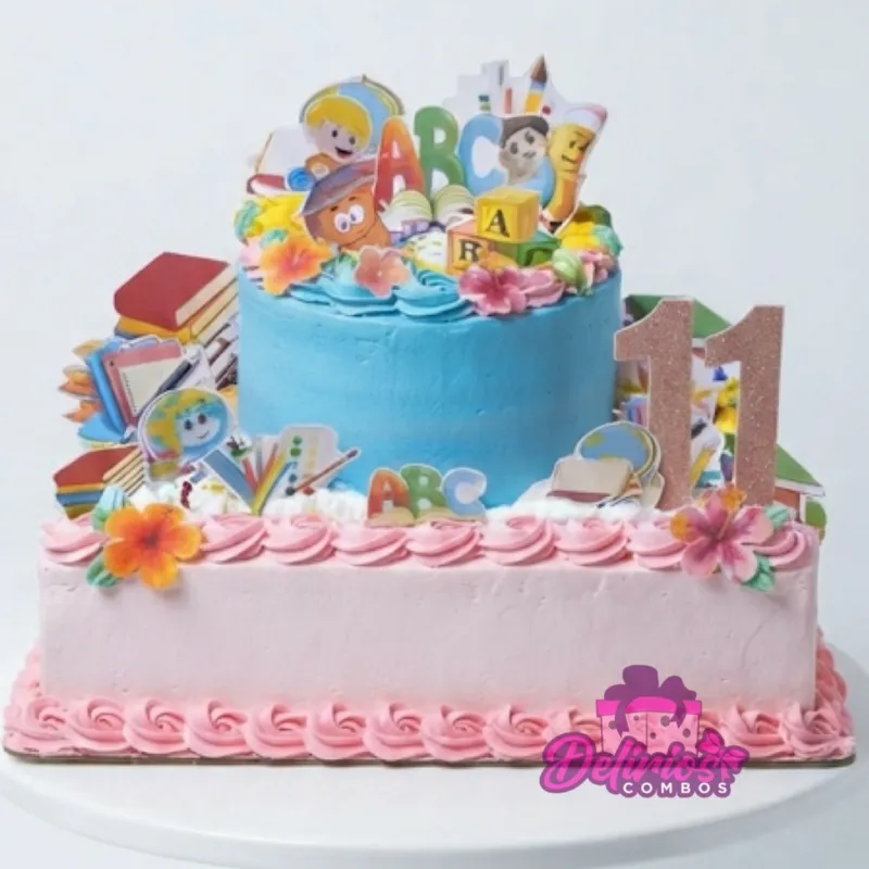 Pastel de 2 Niveles (Bandeja Grande con piso encima)