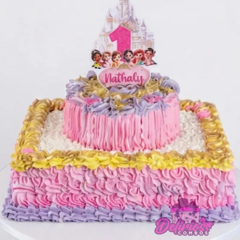 Pastel de 2 Niveles (Bandeja Grande con piso encima)