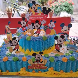 Cake de 2 Piso de  Bandeja Grande con Redondo