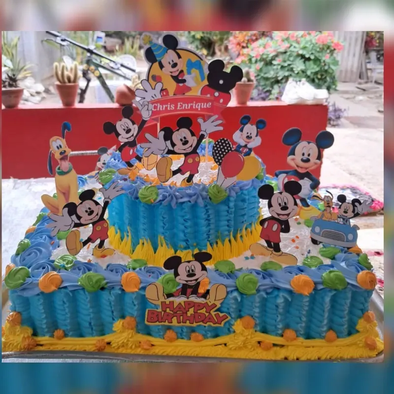 Cake de 2 Pisos de Bandeja Grande con piso redondo encima