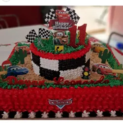 Cake de 2 Pisos de Bandeja Grande con piso redondo encima