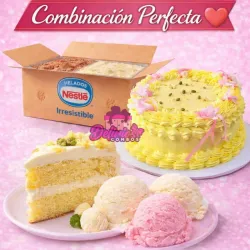 Cake de Capuchino cubano +Helado Nestlé 