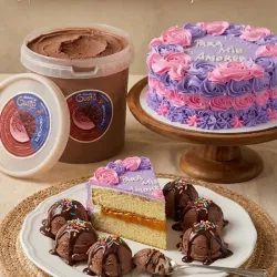 Cake de Capuchino cubano +Helado de Chocolate