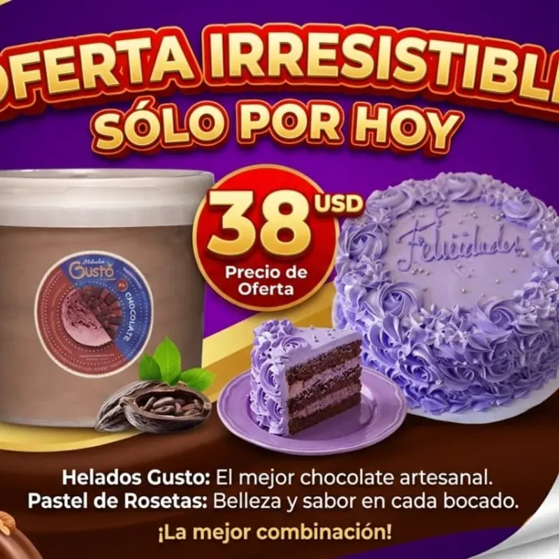 Cake de Capuchino cubano +Helado de Chocolate