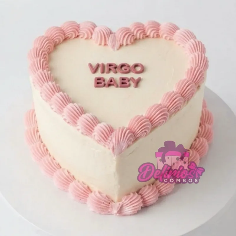 Pastel Sencillo en forma de Corazón 