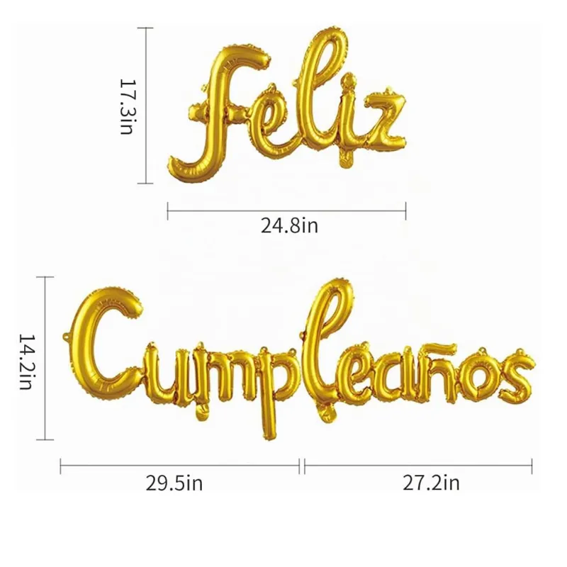 Cartel de Feliz Cumpleaños de globos 