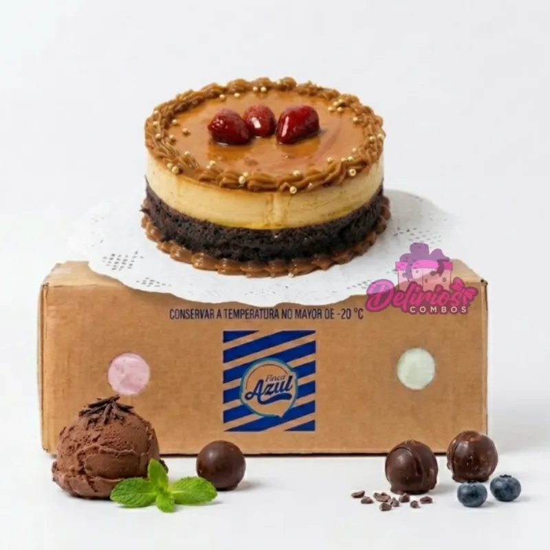 Chocoflan + Caja de Helado