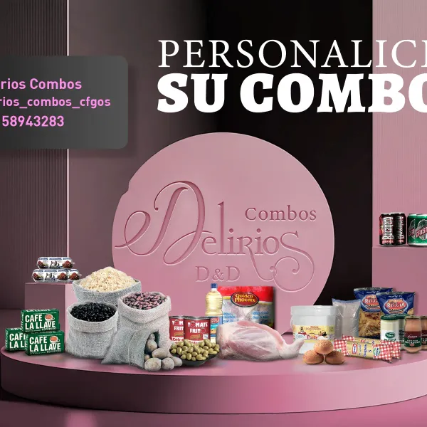 DELIRIOS COMBOS CIENFUEGOS 🎁
✅Seguridad y rapidez ✅
🇨🇺Tenemos una amplia variedad de ofertas de combos de comida, confituras, regalo sorpresas personalizados y bufet de cumpleaños personalizados. 
🇨🇺Usted puede elaborar su propio combo según las necesidades de su familiar aquí en Cuba.
🇨🇺 Mínimo de la compra en Cienfuegos 20 usd y en los Municipios 50 usd 
❤️¡Déjanos ayudarte a hacer el día de tu ser querido un momento único!❤️