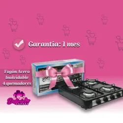 Fogón de Gas de Acero Inoxidable 4 quemadores