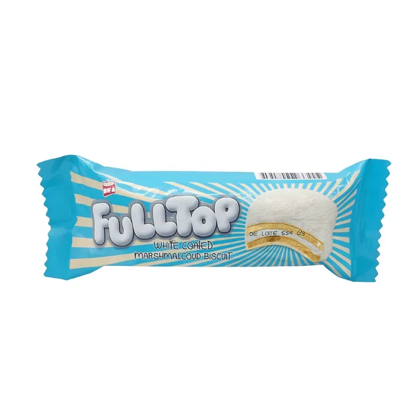 Galletas sándwich con cobertura blanca coco y malvavisco
