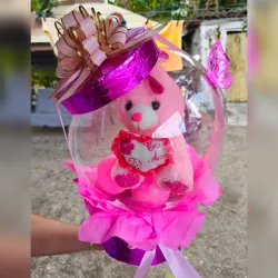 Globo Burbuja con Conejo Tierno Rosado