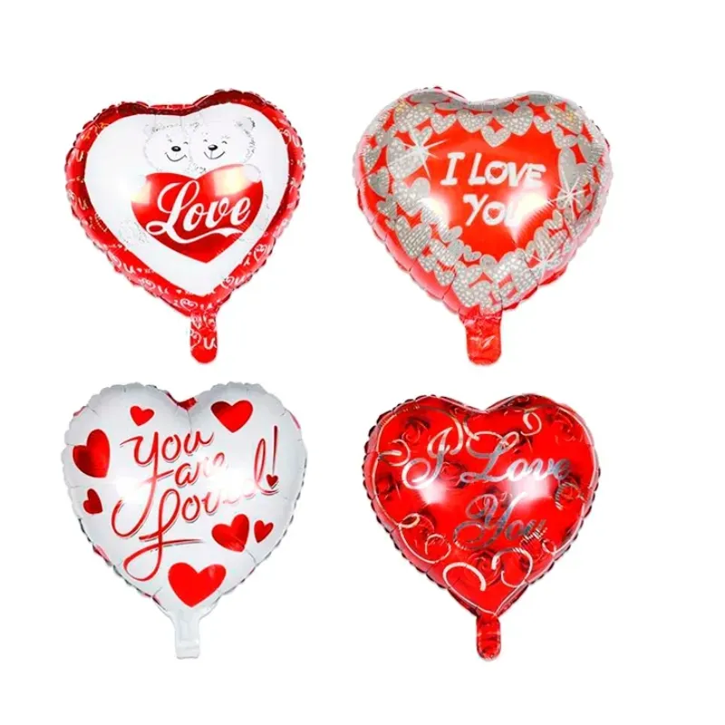 Globos en forma de corazón dicen te amo 