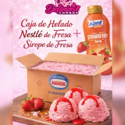 Helado Nestlé de Fresa + Sirope de 🍓