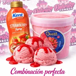 Helado de Fresa + Sirope de 🍓
