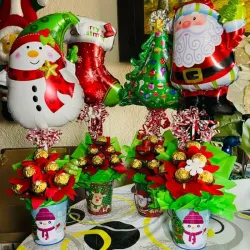 Jarras Navideñas con Bombones y globo 