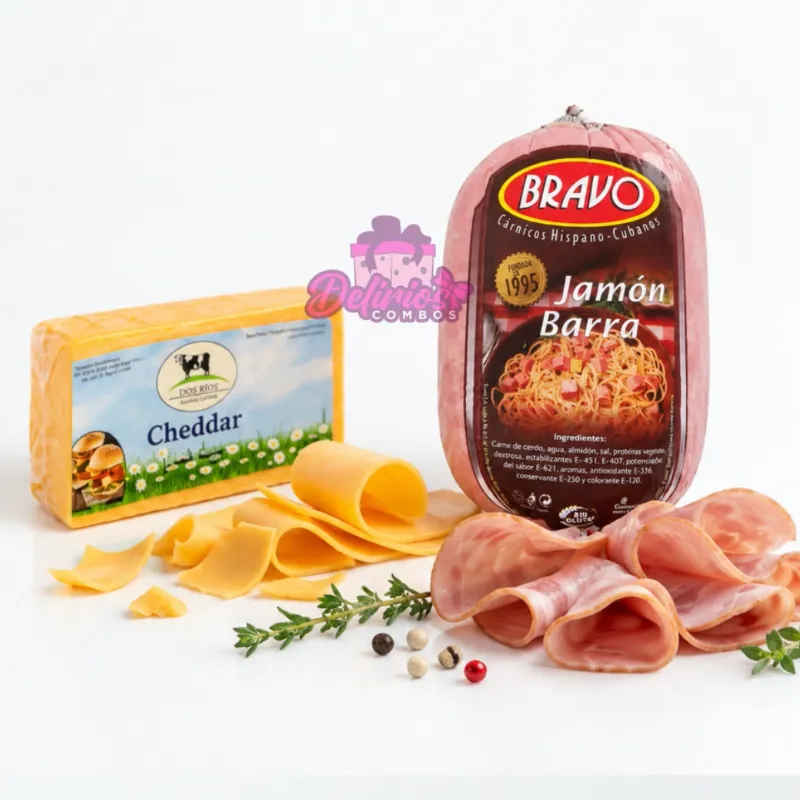 Mitad de Queso Cheddar + Jamón Barra