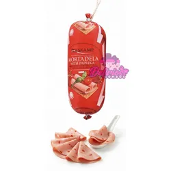Tubo de Mortadela con Pimiento Dulce
