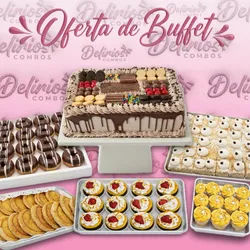Oferta de Buffet con Pastel de bandeja grande de Chocolate
