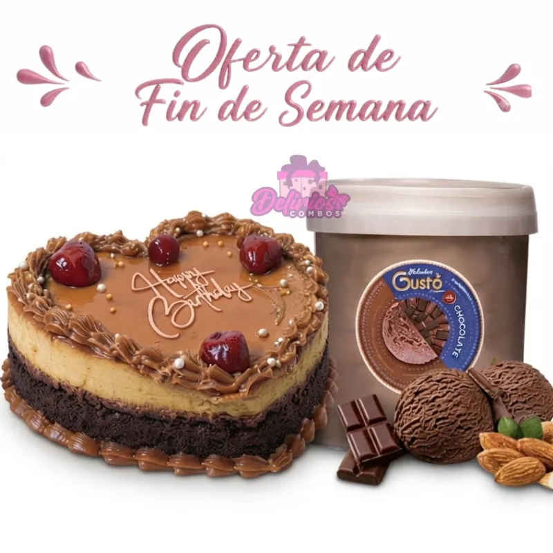 Oferta de Chocoflan Grande + Helado de Chocolate