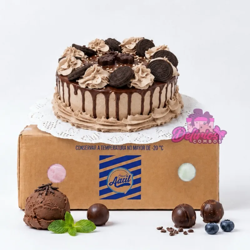 Pastel de Chocolate + Caja de Helado
