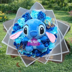 Ramo Buchón  de 25 rosas con Stich Azul 