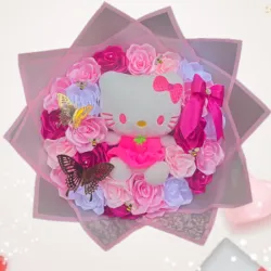 Ramo con Kitty y rosas eternas
