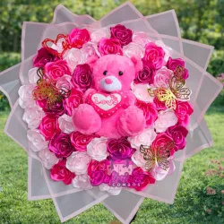 Ramo con Peluche Rosado 💕🧸
