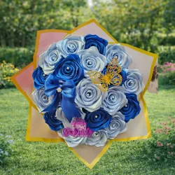 Ramo de 20 Rosas Eternas Azul