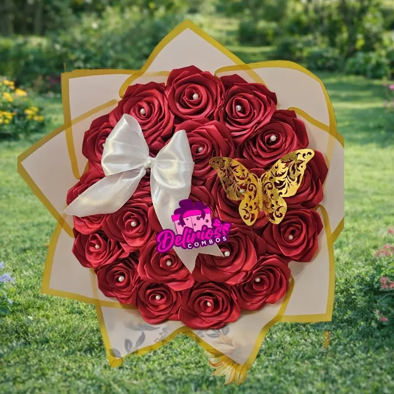 Ramo de 25 rosas eternas rosado