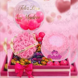 Regalo con Pastel + Ramo + confituras