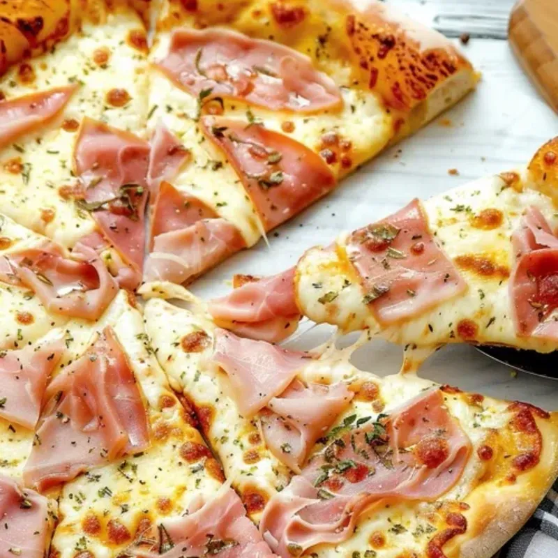 Pizza de Queso Gouda con Jamón 