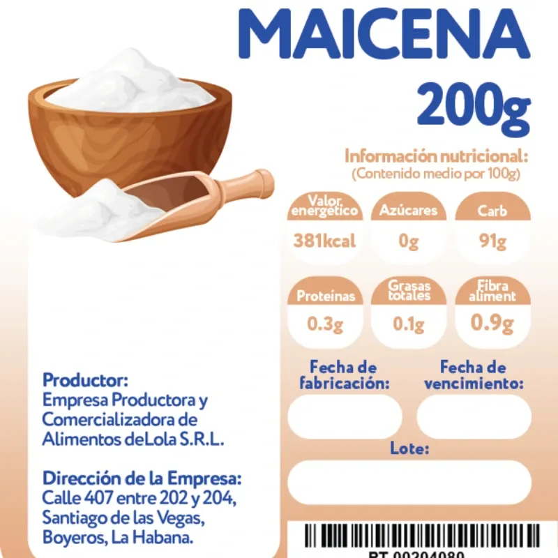 Maicena (bolsa de 200g) x 1 CAJA (80 unidades)