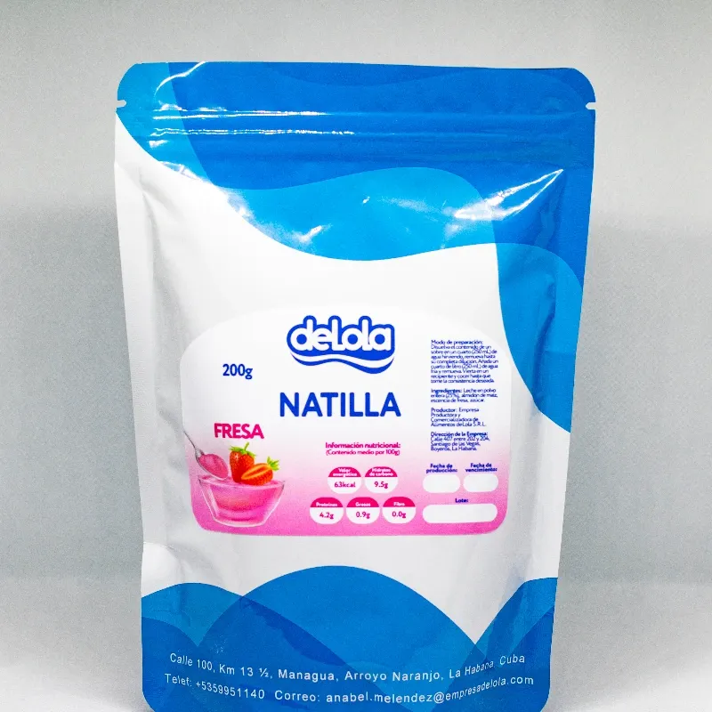 Natilla de Fresa, bolsa sellada de 200gr 