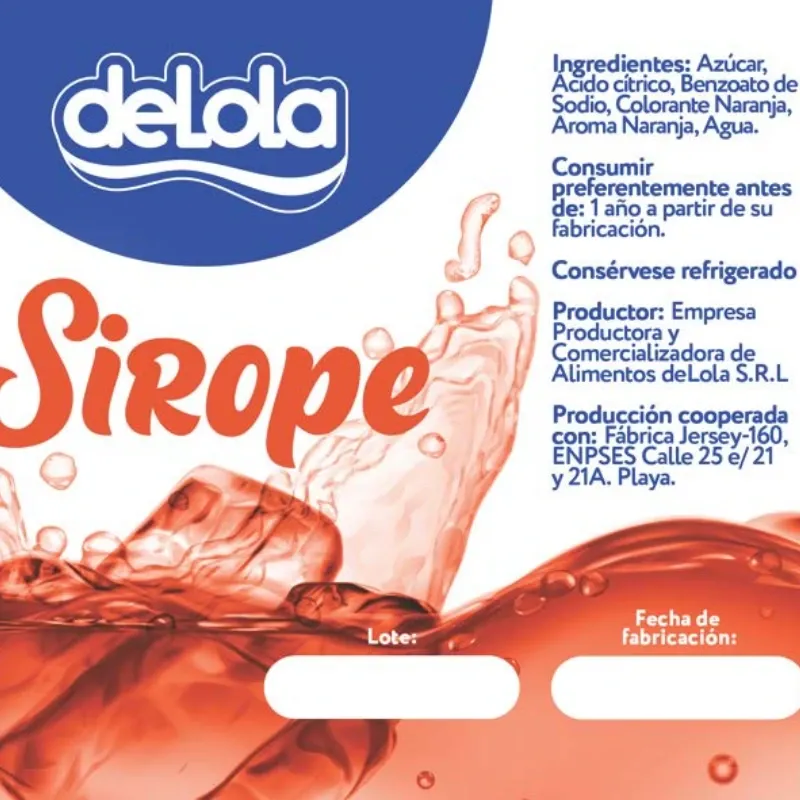 Sirope deLola sabor Naranja (330ml) 