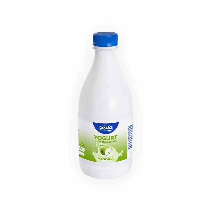 Yogurt Probiótico de coágulo batido deLola 1Lt sabor Manzana x 50 Unidades