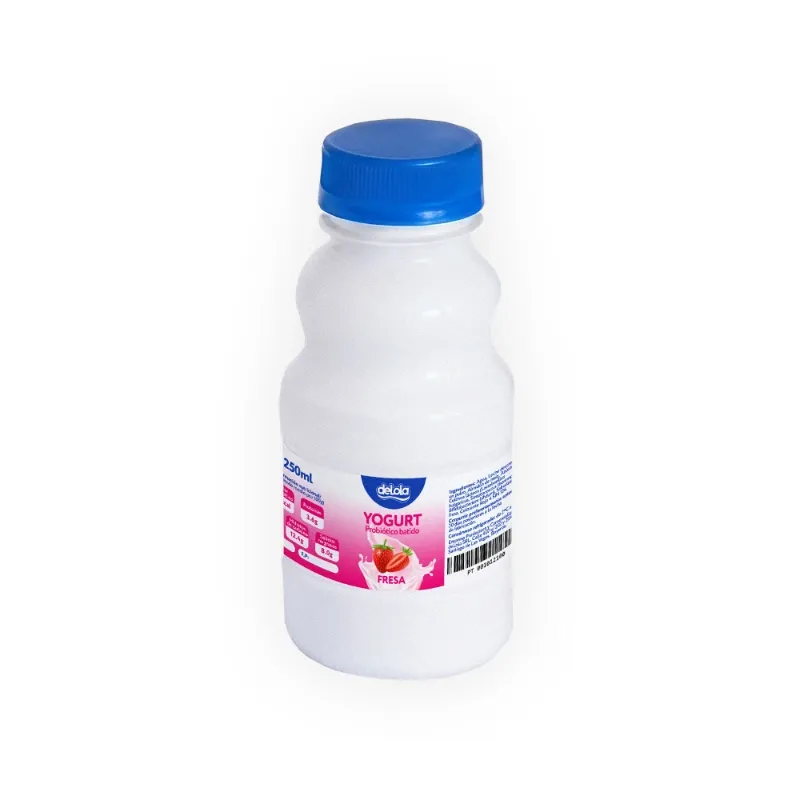 Yogurt Probiótico de coágulo batido deLola 250ml sabor Fresa 80 Unidades