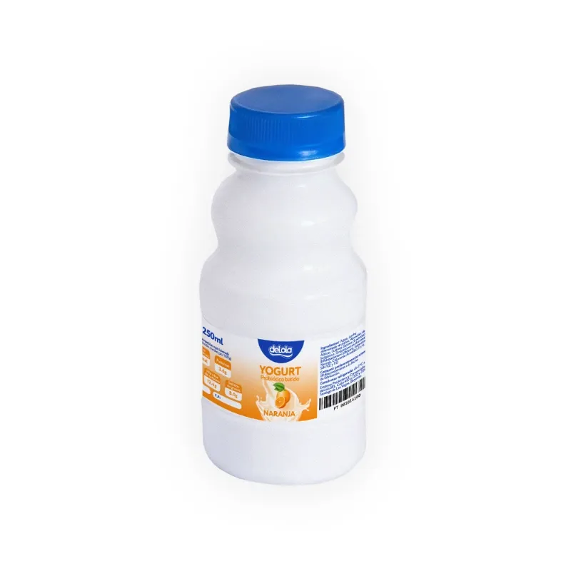 Yogurt Probiótico de coágulo batido deLola 250ml sabor Naranja x 80 Unidades