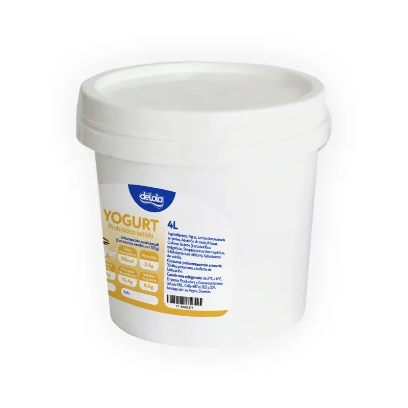 Yogurt Probiótico de coágulo batido deLola 4Lt sabor Manzana x 20 Unidades