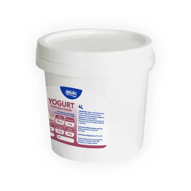 Yogurt Probiótico de coágulo batido deLola 4Lt sabor Maracuyá