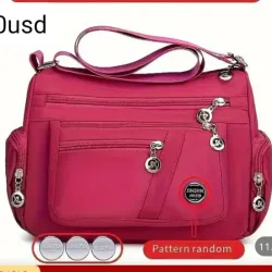 Bolso rojo multiples bolsillos