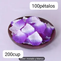 Pétalos artificiales morado-blanco