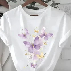 Pullover blanco 🦋 moradas