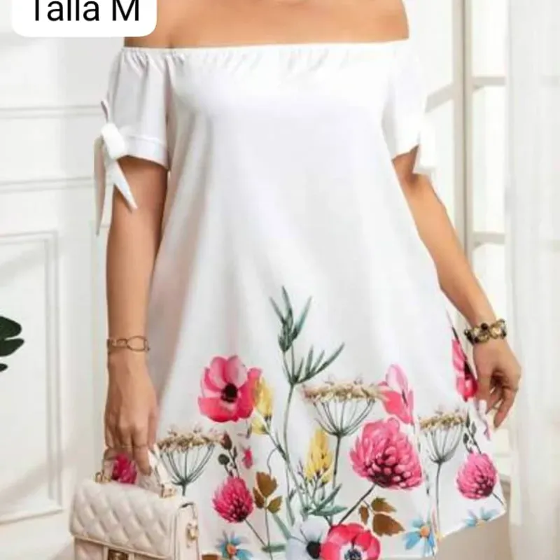 Vestido blanco con flores