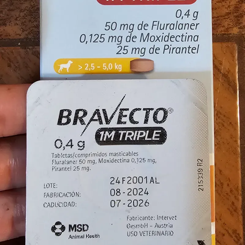 BRAVECTO 1M TRIPLE 0.4 g (2.5 a 5 kg)