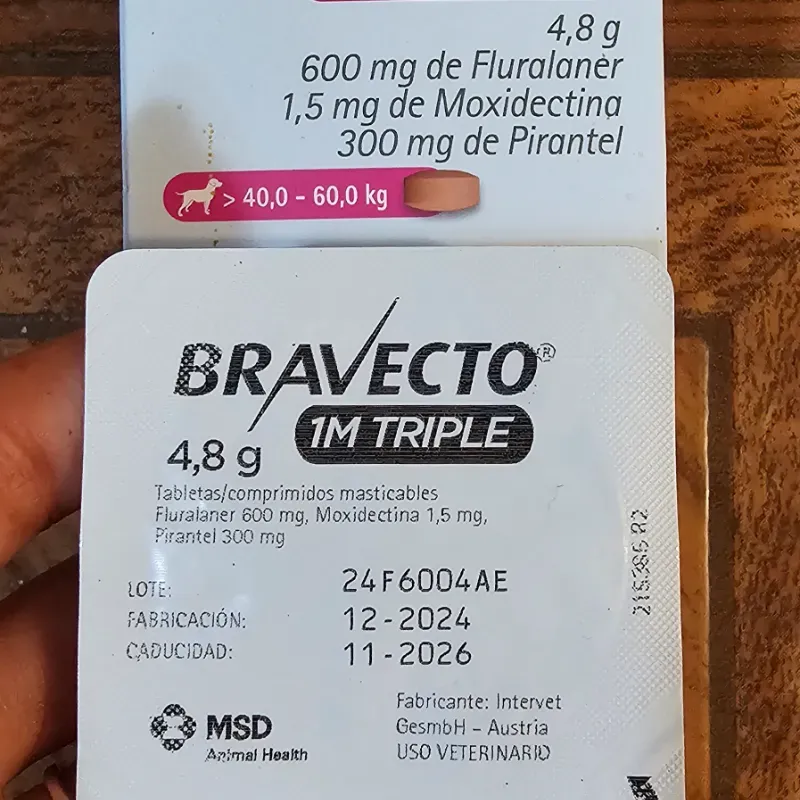 BRAVECTO 1M TRIPLE 4.8 g (40 a 60 KG)