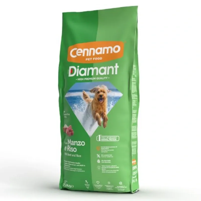 CENNAMO DIAMANT ADULT CON MANZO E RISO 15 kg