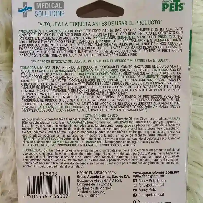 COLLAR ANTIPULGAS FANCY PETS (RAZAS MEDIANAS)