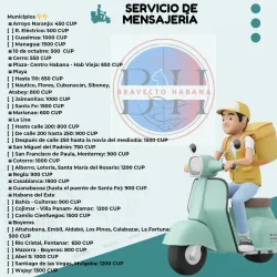 Costo de la mensajeria por municipios y repartos 🛵.